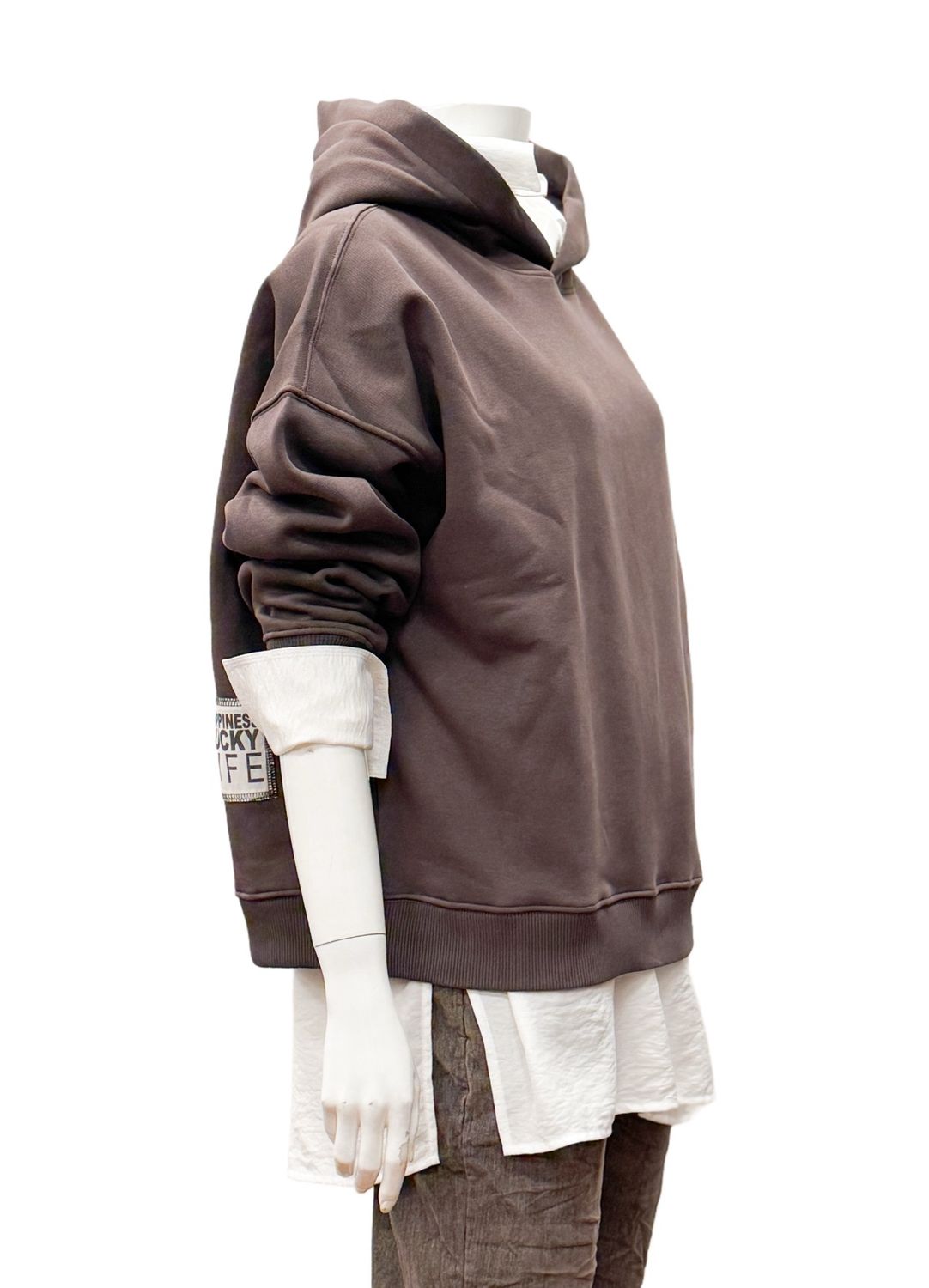51192 Hoodie leicht oversized chocolate THE SHIRT PROJECT