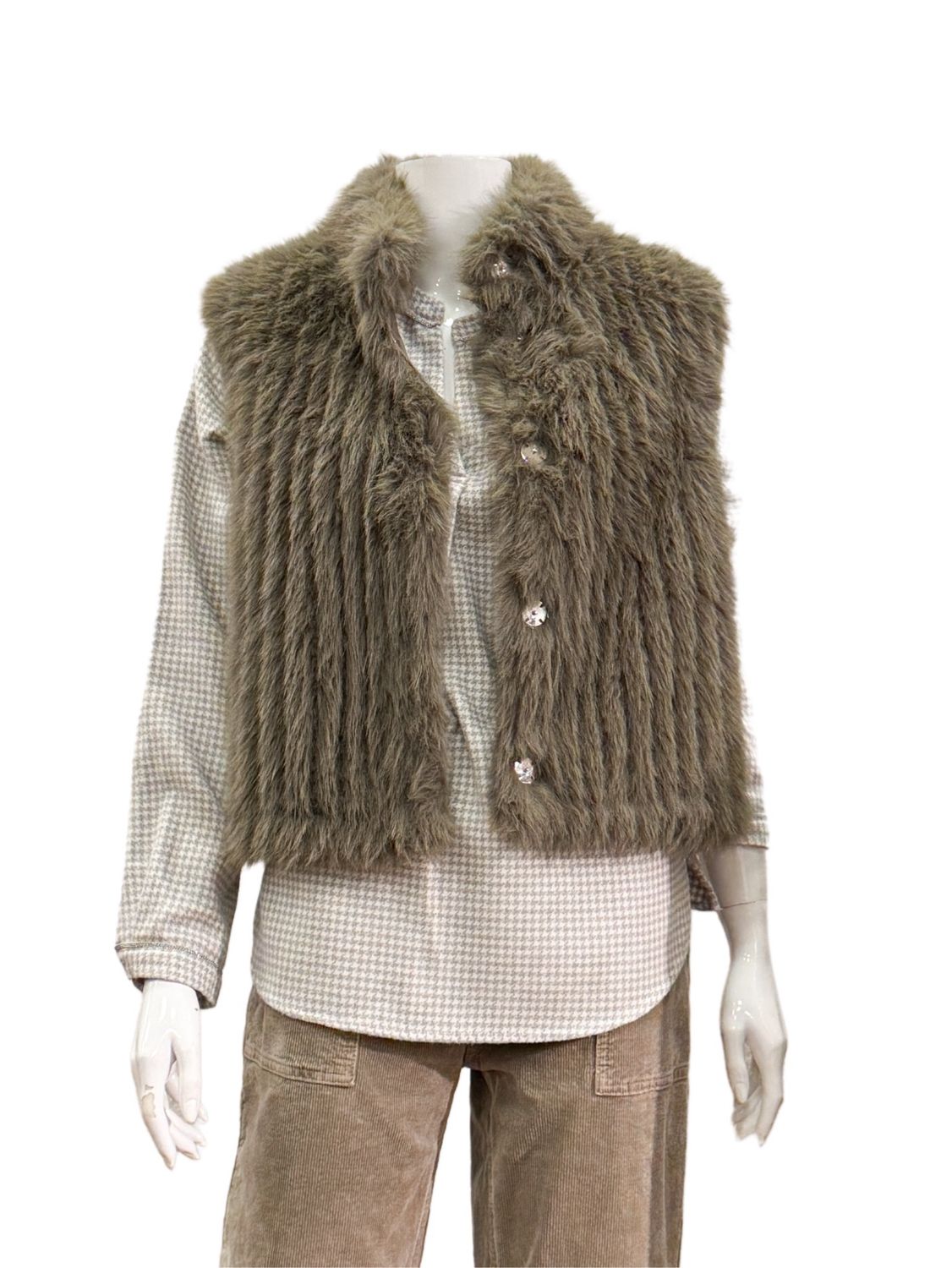 DAVA Kunstfellweste khaki RINO&PELLE DAVA Kunstfellweste khaki RINO&PELLE