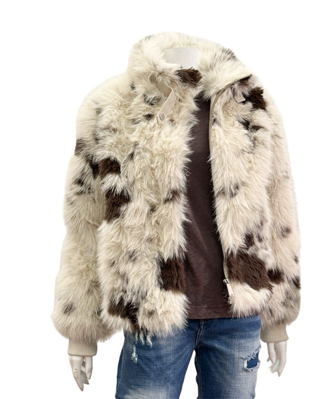 Ambra super modische FAKE FUR Blouson Farbe Cowgirl milk chocolate RINO&PELLE
