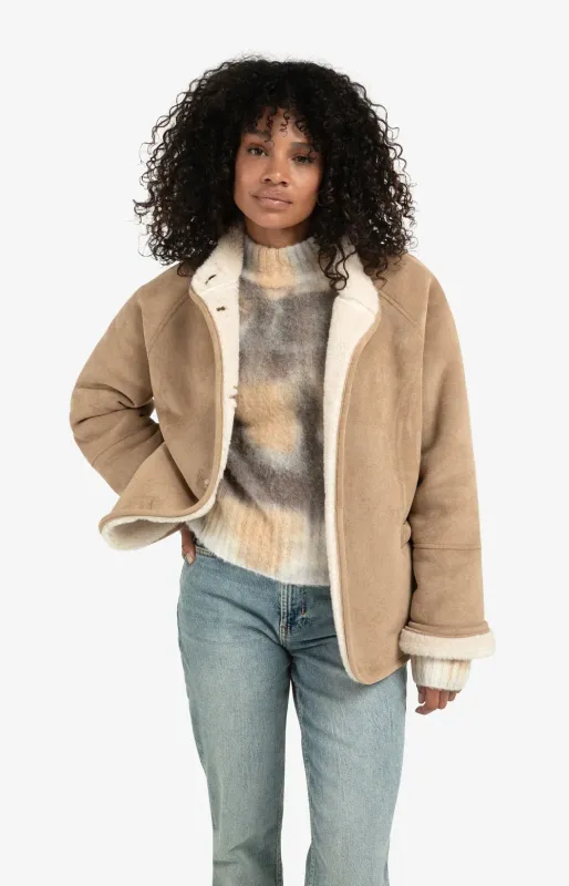 02-001066-99030 warme Jacke in Lammfelloptik light camel YAYA