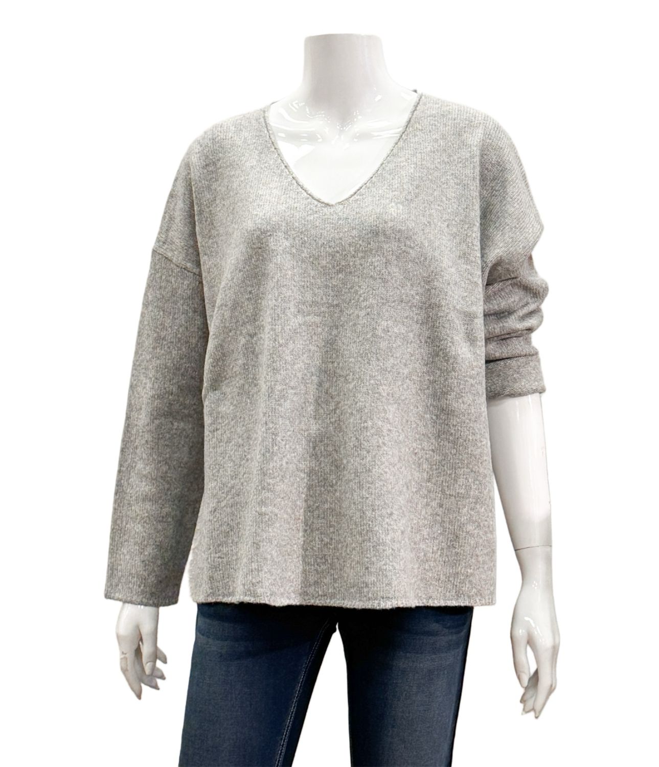 51246 V Pullover ovesize grey melange THE SHIRT PROJECT