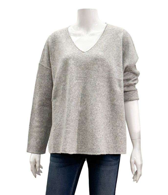51246 V Pullover ovesize grey melange THE SHIRT PROJECT