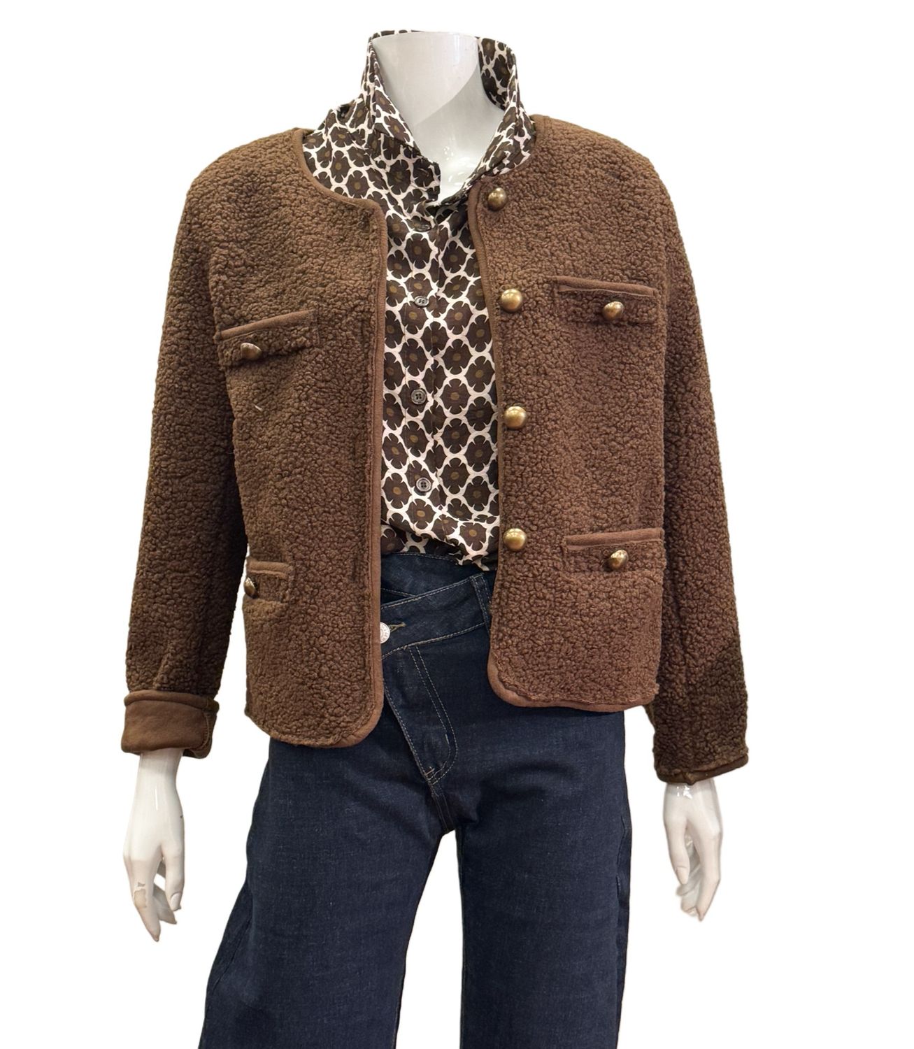 FROST-moro braun leichte Teddyjacke im Chanell Style FROST-moro braun leichte Teddyjacke im Chanell Style