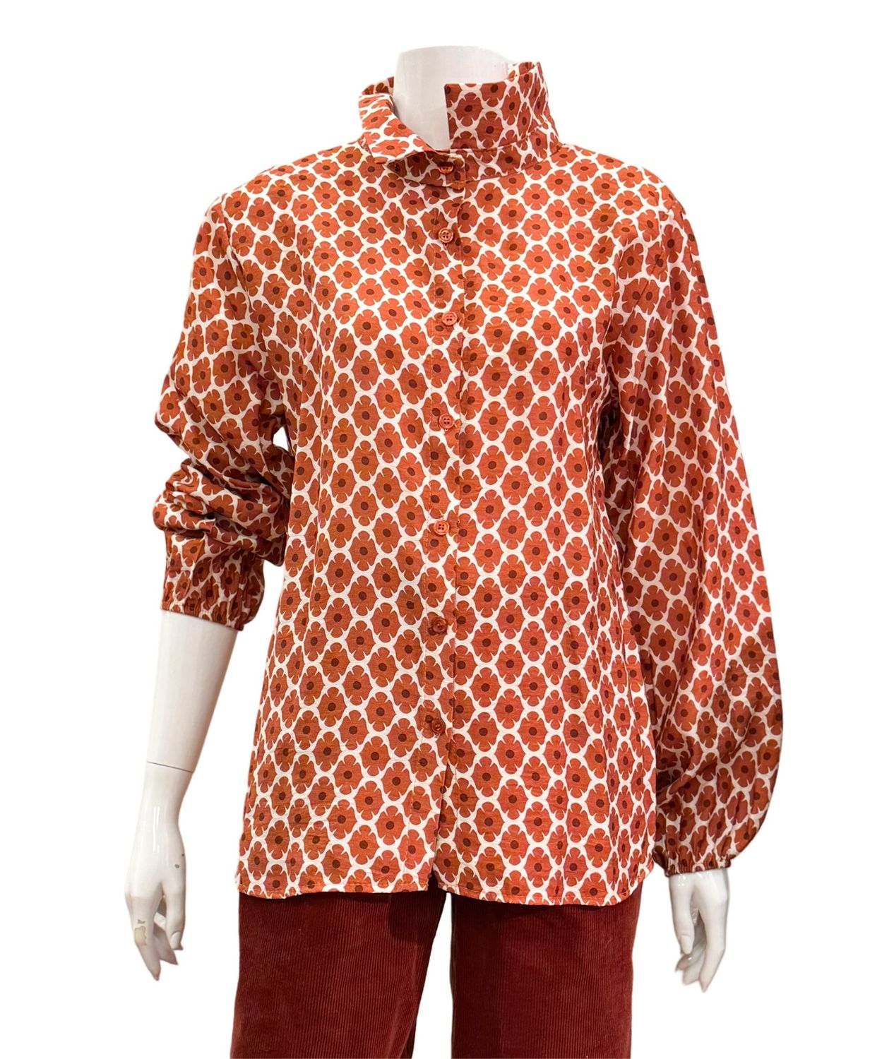 ANTARES Viscosebluse zimt gemustert gemustert MARTA DU CHATEAU S/M und L/XL ANTARES Viscosebluse zimt gemustert gemustert MARTA DU CHATEAU S/M und L/XL