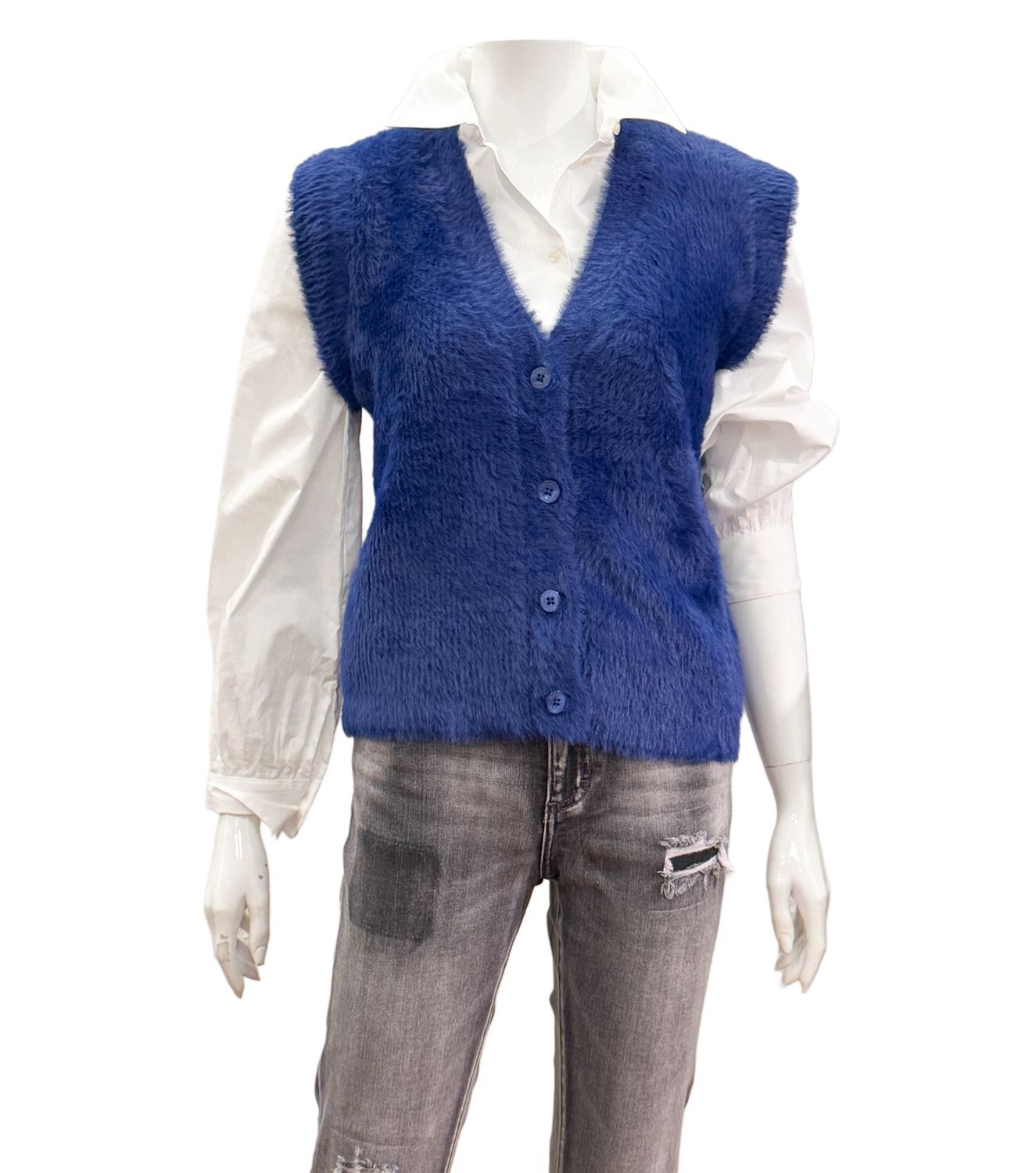 SLK393-8813 soladite blue kuschelige Weste BLOOMINGS SLK393-8813 soladite blue kuschelige Weste BLOOMINGS