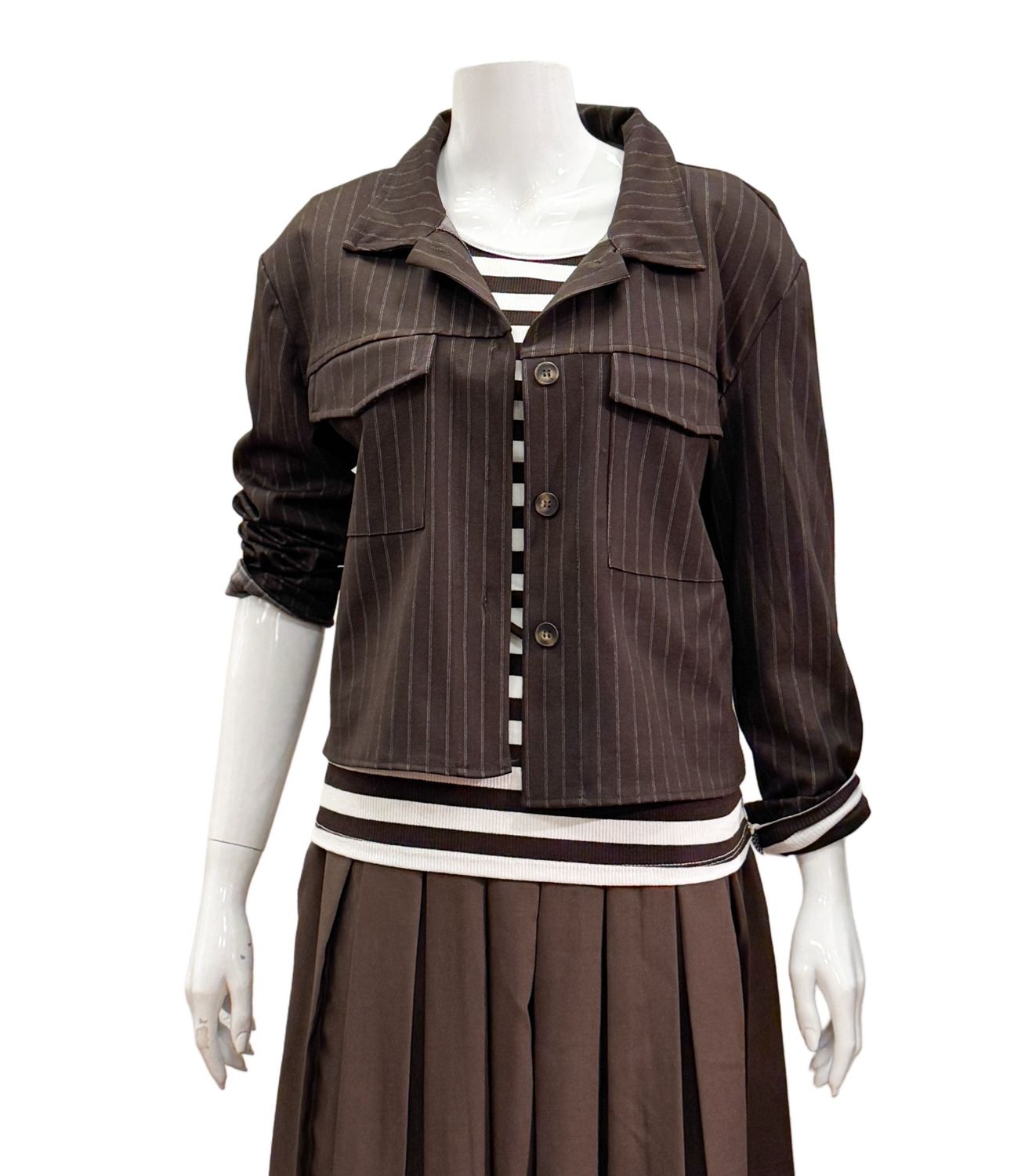 83769 moro Nadelstreifen Kurzjacke MARTA DU CHATEAU 83769 moro Nadelstreifen Kurzjacke MARTA DU CHATEAU