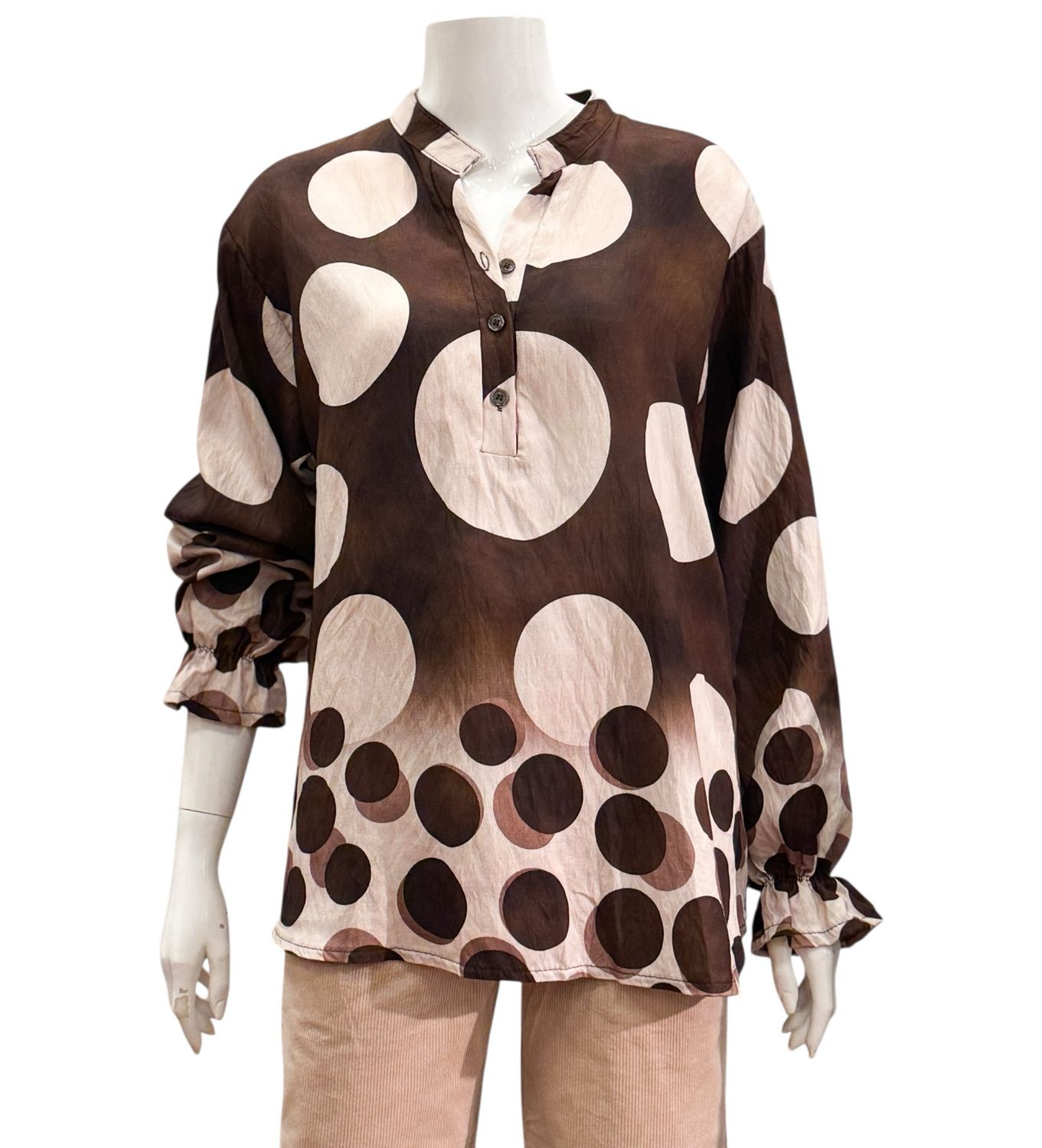 7704 Viscosebluse moro bubble MARTA DU CHATEAU 7704 Viscosebluse moro bubble MARTA DU CHATEAU