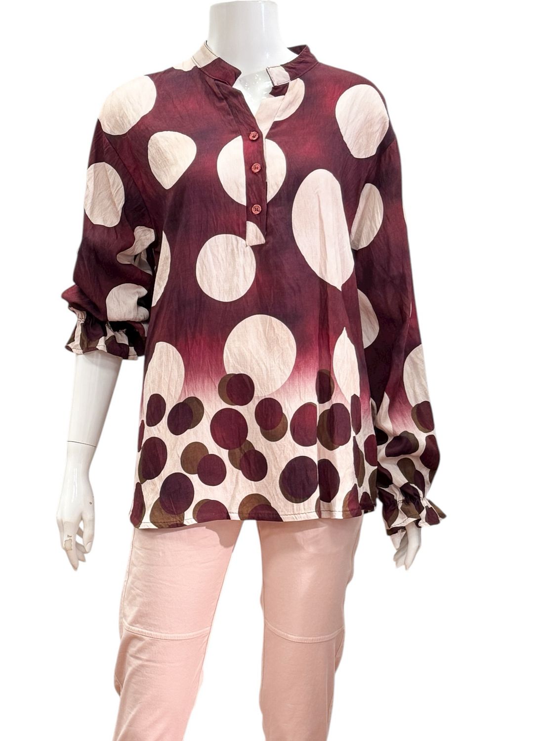 7704 Viscosebluse bordeaux bubble MARTA DU CHATEAU