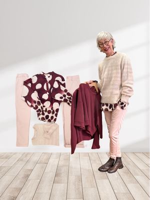 Bluse bordeaux bubble MARTA DU CHATEAU, Milo und You Two vintage rose YOU TOO, Pullover rose Stripe YAYA, Sweater Bordeaux THE SHIRT PROJECT
