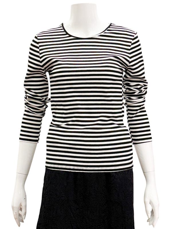 7702 stripe black Ripp Basicshirt MARTA DU CHATEAU