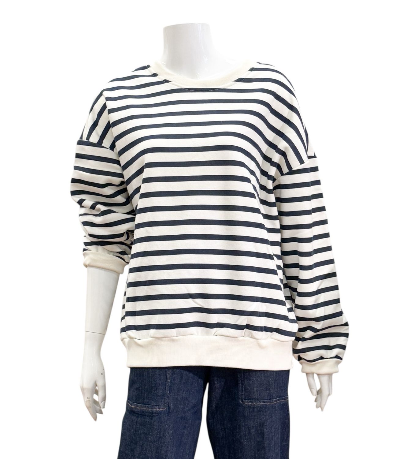 K5449 Oversize Sweater navy milk gestreift ZWILLINGSHERZ K5449 Oversize Sweater navy milk gestreift ZWILLINGSHERZ