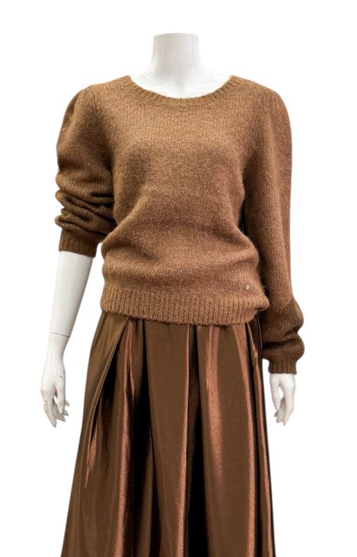 SRB4740 kuscheliger Pullover mit Rückenschluppe brown RED BUTTON