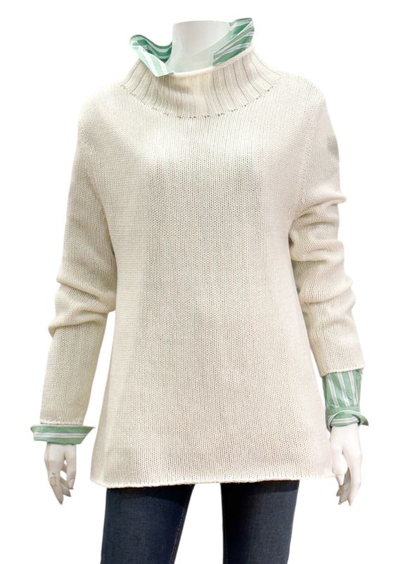 51013 offwhite Mockneck Pullover in A Form THE SHIRT PROJECT 51013 offwhite Mockneck Pullover in A Form THE SHIRT PROJECT