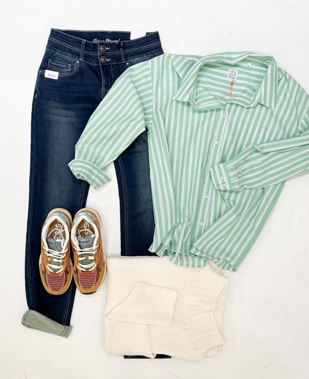 8817-155921-586 grün,bleu weiß stripe EMILY VAN DEN BERGH