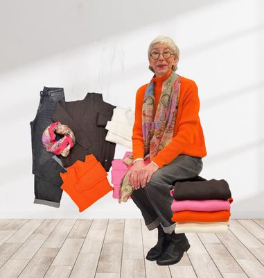 Mockneckpullover BODY TOUCH, Longschal MODEKONTOR, Barrel-Banana Jeans grey BLUE MONKEY und andere