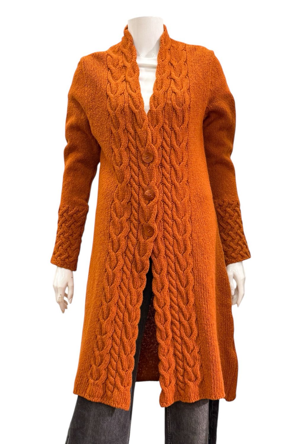 A624 Strickmantel Wolle cashmere terrakotta IRELAND EYES Gr.L A624 Strickmantel Wolle cashmere terrakotta IRELAND EYES Gr.L