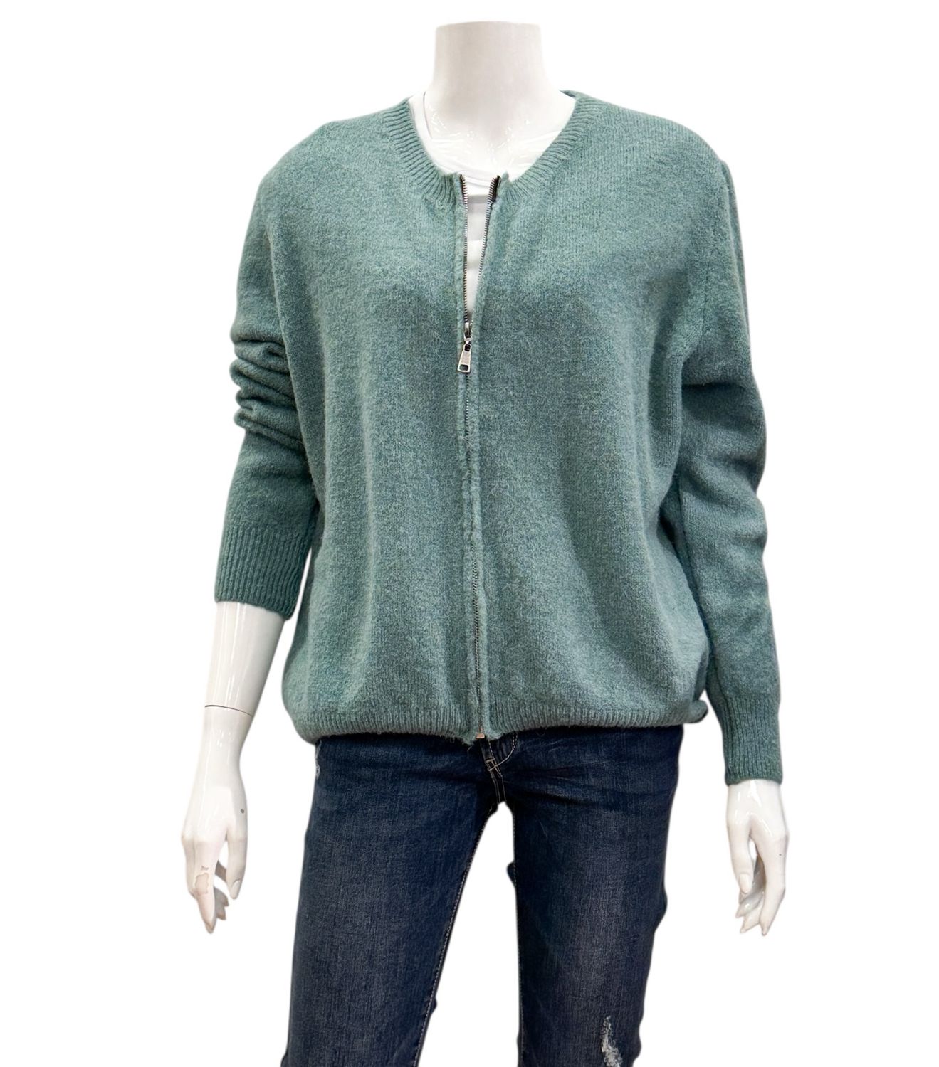 1016 Cardigan mit Reißverschluß dark mint BODY TOUCH 1016 Cardigan mit Reißverschluß dark mint BODY TOUCH