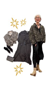 Viscose-Seiden Kleid black one size 38-44 BODY TOUCH, Leo Blouson und elegante Stiefelette MARTA DU CHATEAU, Ledertasche black ITALIEN