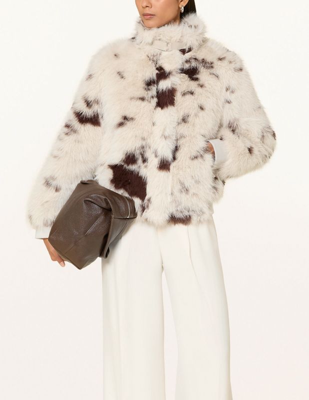 Ambra super modische FAKE FUR Blouson Farbe Cowgirl milk chocolate RINO&PELLE