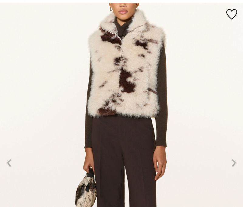 NICCI super modische FAKE FUR Weste Farbe Cow girl milk chocolate RINO&PELLE