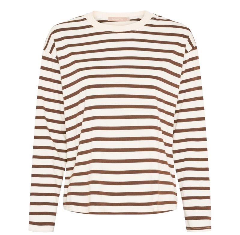 58709 Langarm Stripeshirt glatt moro milk MARTA DU CHATEAU