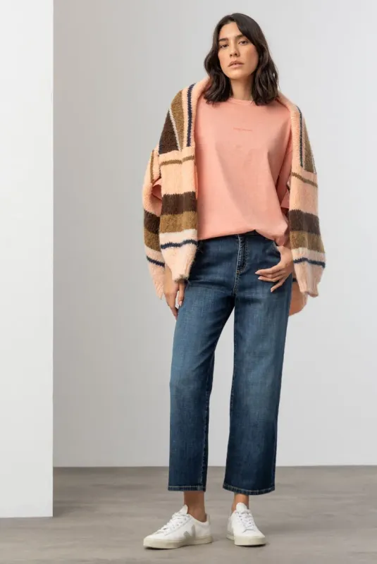 SE2509-3939-32 peach T-Shirt Oversized mit gewaschener Optik peach nectar