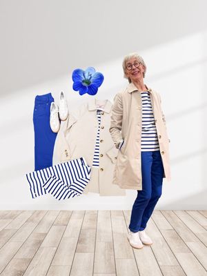 " Colombo" Trench FRIEDAundFREDDIES, RELAX Jeans cobalt und Stripeshirt RED BUTTON, Sneaker weiß BABOUCHE