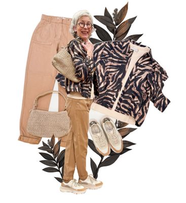 LEO Blouson - Ripptop - Lyocell/BW Pant burlywood, Sneaker , Bastbag alles RINO und PELLE