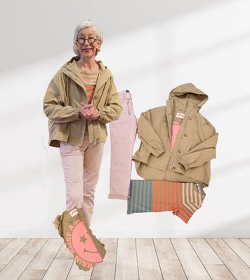 Übergangsjacke THE SHIRT PROJECT, Tessy rose und cobalt RED BUTTON, Stripe Shirt WHITE STUFF