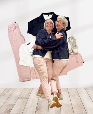 Bubbly dark navy RINOundPELLE, Shirt mit Frontdruck navy, Tessy blossom, Caitlin blossom RED BUTTON, Sneaker RINO und PELLE