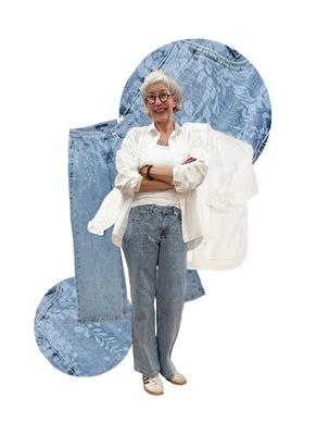 YOU TOO tolle legere BW Hemdbluse weiß green , Colette Flowerprint Jeans RED BUTTON, Ripptop YAYA