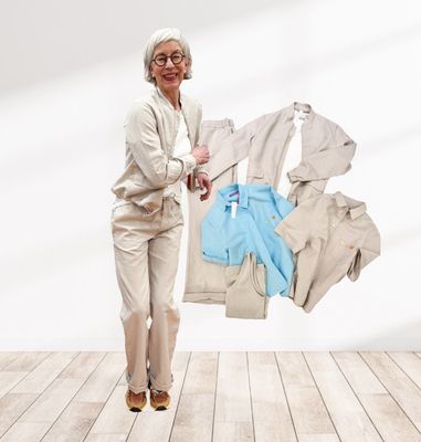 Leinen BW Blouson, Bluse, Hose taupe, Bluse aqua blue alles FRIEDAund FREDDIES, Shirt ICHI, Top YAYA