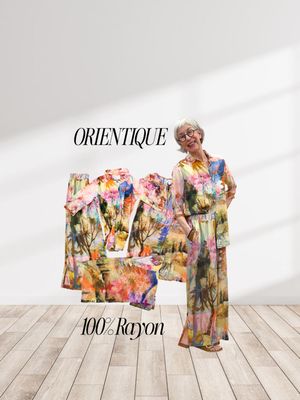 100% Rayon SCENIC Hemdbluse, Blusenshirt, Marlenehose, Kleid ORIENTIQUE