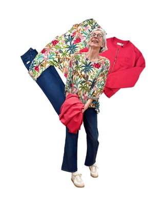 Bohobluse ORIENTIQUE, leichte Culotte dark blue RED BUTTON, Liv Blouson YOU TOO reduziert, Sneaker reduziert BABOUCHE