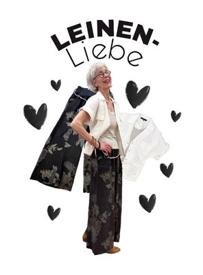 Leinenmarlene mit Blumenmuster LEINENLIEBE, Leinen BW Jacke offwhite RED BUTTON, Top YAYA