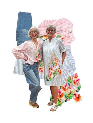 Hemdblusenkleid und Bluse EMILY VAN DEN BERGH, Sommer Barreljeans BLUE MONKEY