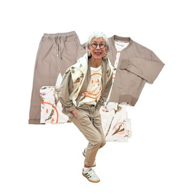 YOU TOO Liv Blouson und You Two Pant fossil, Sweater und Sweatshirt THE SHIRT PROJECT