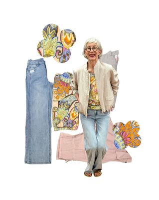 Leinen BW Blouson FRIEDAundFREDDIES, Blusenjacke RED BUTTON, Top EMILY VAN DEN BERGH, Wige Leg Pant BLUE MONKEY