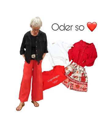 Outfit rot - schwarz-weiß