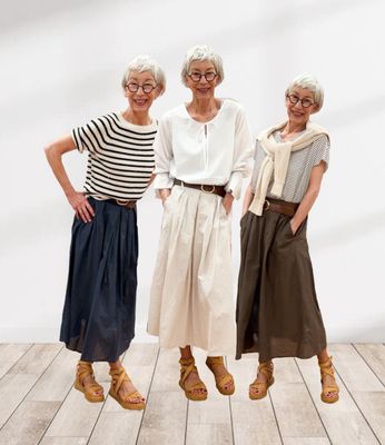 Baumwollrock in 3 Farben BODY TOUCH, Strpeshirt THE SHIRT PROJECT, Bohobluse YOU TOO, Stripepullover RED BUTTON