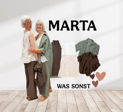 Leinenblusenjacke und Leinenhose in mocha und military, Top mit Rückenknopfleiste in 2 Farben MARTA DU CHATEAU