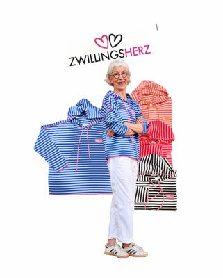 Leichter Stripe- Hoodie in 4 Designs ZWILLINGSHERZ