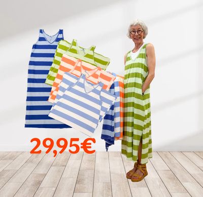 Luftiges Stripe Kleid in 4 Farben one size 36-40