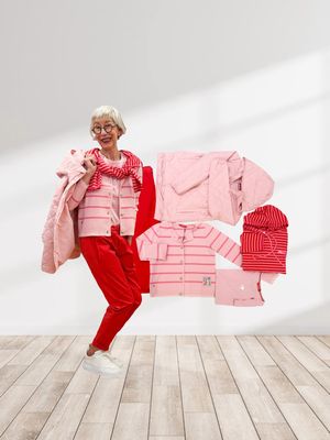 NEW Stripe Cardigan und Basicshirt rose FRIEDA und FREDDIES, Stripehoodie ZWILLINGSHERZ, Pant YOU TOO im Sale, Jacke rose DERBE
