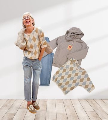 Rhomben Strickjumper BLOOMINGS Amsterdam, Quiltby Steppjacke cobblestone DERBE,neue Übergangsbarrel offwhite , Sale Sommerbarrellight blue BLUE MONKEY