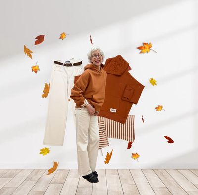 Oversize " Happiness" Hoodie caramel, Basic Stripeshirt ercu caramel THE SHIRT PROJECT, Colette wide leg Jeans ecru RED BUTTON