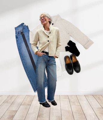 Stehbundcardigan BLOOMINGS Amsterdam, Fransenbarrel THE SHIRT PROJECT, Shirt THE SHIRT PROJECT, Gürtel black YAYA, Loafer AMIR RAFFA