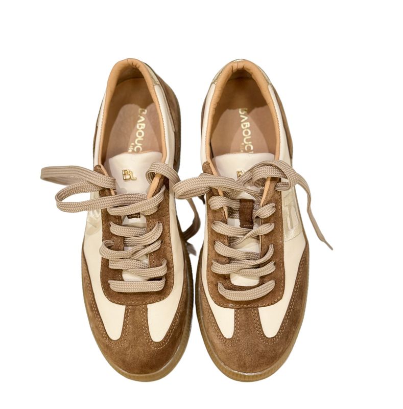 TORRA104 Wildleder/Ledersneaker sugaro  ecru gold BABOUCHE