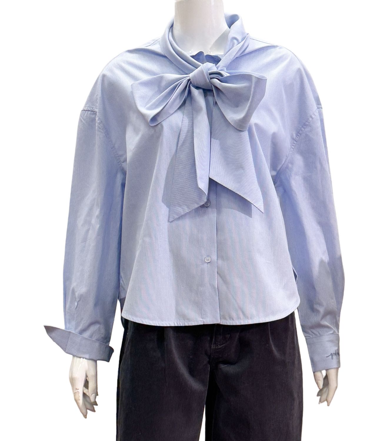 51245 Stripebluse mit Schluppe light blue THE SHIRT PROJECT