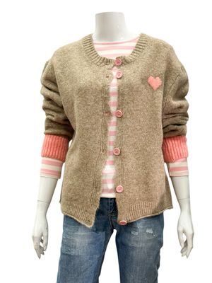 KNA052 Strickcardigan fango peach rose MARTA DU CHATEAU